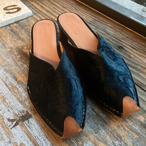 Rachel Comey dark green mules